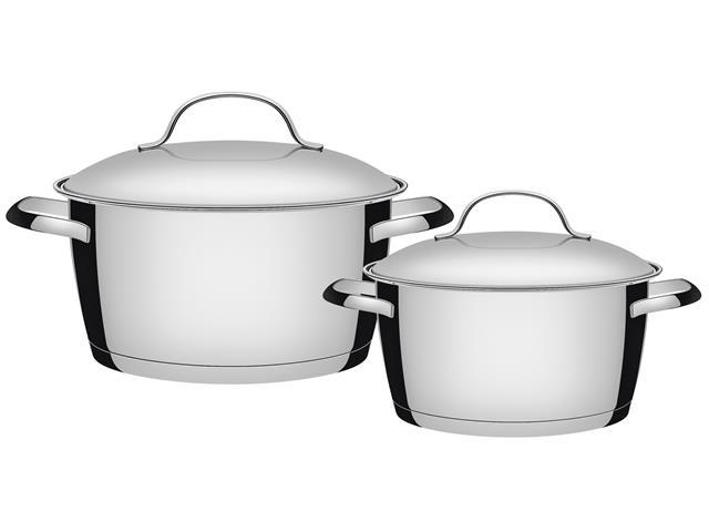 Jogo de Panelas Tramontina Allegra Aço Inox 2 Peças - 1