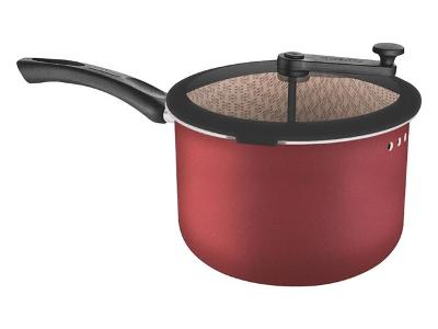 Pipoqueira Tramontina com Tampa de Vidro Paris Vermelha Ø 22 cm 4,8 L