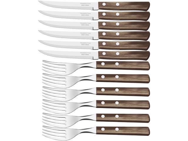 Jogo de Talheres para Churrasco Tramontina Polywood Inox 12 peças - 1