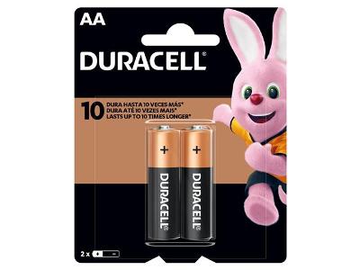 Pilha Alcalina AA Pequena Duracell com 2 Unidades