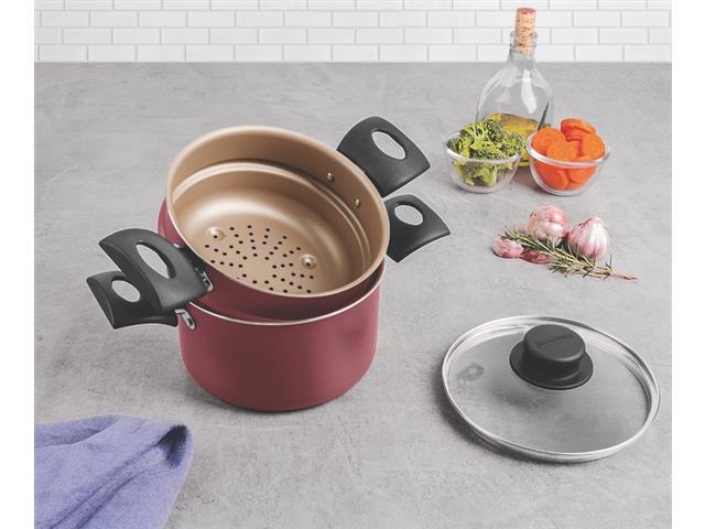 Cuscuzeira Tramontina Turim Antiaderente Starflon Max Vermelho 16CM - 2