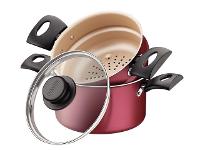 Cuscuzeira Tramontina Turim Antiaderente Starflon Max Vermelho 16CM - 1