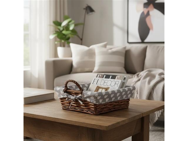 Cesta Quadrada Mundiart com Tecido 23x23/8cm - 3