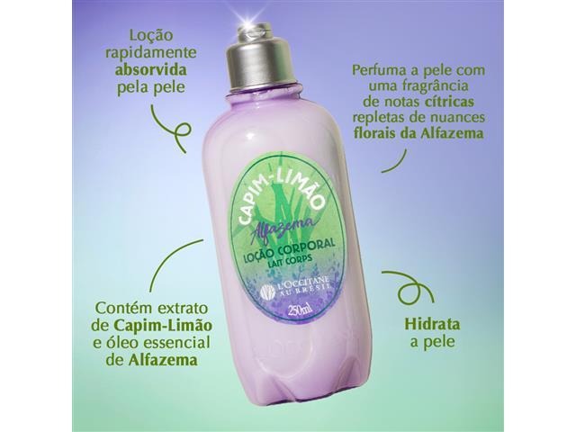 Loção Desod. Corporal L'Occcitane au Brésil Capim-Limão Alfazema 250ml - 3