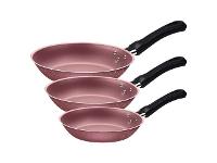 Jogo de Frigideiras Tramontina Caribe em Alumínio Rosa 3 Pçs - 1