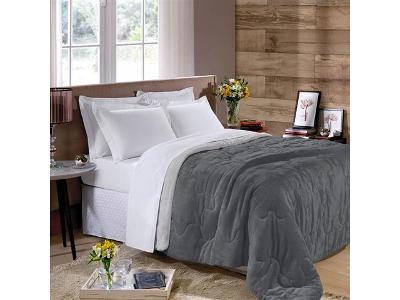 Edredom de Solteiro Buettner Plush Flannel Metal