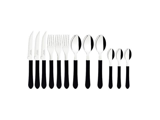 Faqueiro Tramontina Leme com Lâminas em Aço Inox Preto 12 Pçs - 1