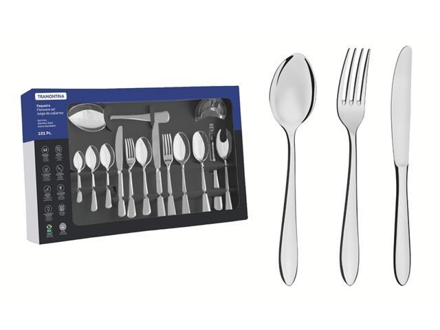 Faqueiro Tramontina Satri em Aço Inox de Mesa 101 Pçs - 1