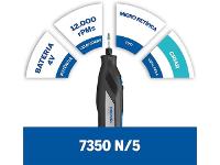 Retífica Dremel Bosch 4v à Bateria 7350 BIVOLT DREMEL com 5 acessórios - 2