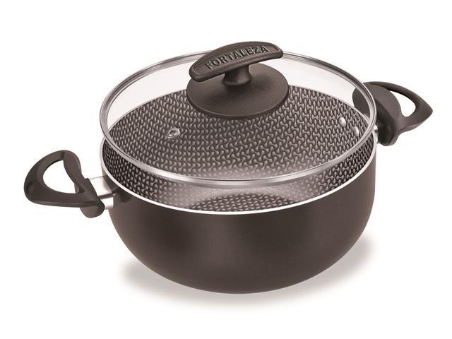 Caçarola Fortaleza Gran Chef com Tampa Vidro Black - 1