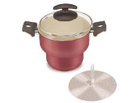 Cuscuzeiro Fortaleza com Tampa De Vidro Cereja - 2