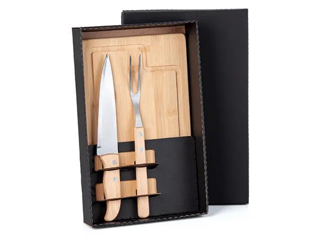 Kit para Churrasco em Bambu/Inox 3 Peças - 1