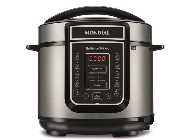 Panela de Pressão Elétrica Digital Mondial Master Cooker 5L Inox 220V - 1
