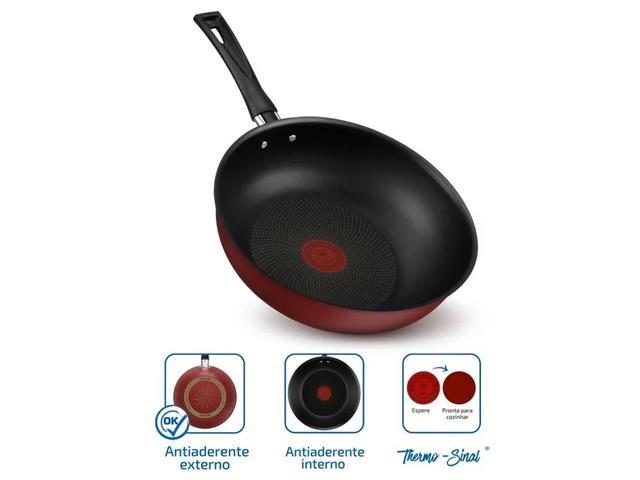 Frigideira Wok Antiaderente Multifuncional Rochedo Limpa Facil 24cm - 2