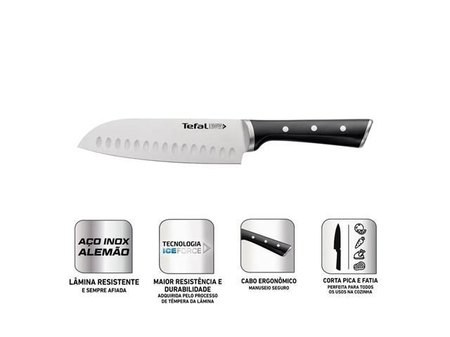 Faca Santoku Aço Inox Tefal Ice Force 18cm - 2