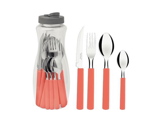 Faqueiro Tramontina Gamboa com Lâminas Inox e Cabo Vermelho 16 Peças - 1