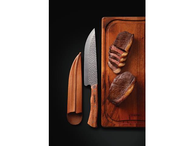 Faca para Carne Tramontina Nômade Inox e Cabo Madeira e Bainha Couro - 3