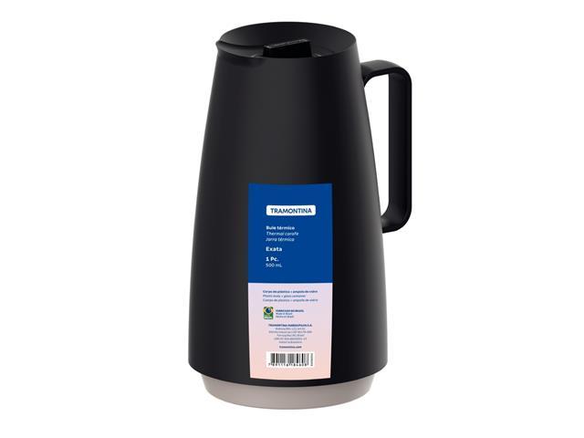 Bule Térmico Tramontina Exata Preto com Ampola de Vidro 500ML - 1