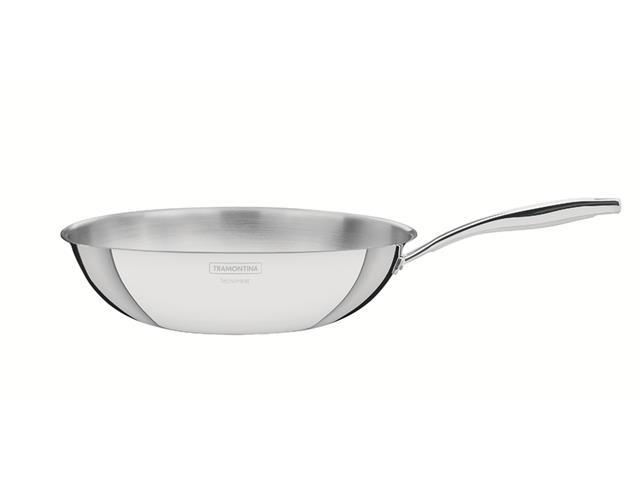Wok Tramontina Grano em Aço Inox Corpo Triplo com Cabo 28CM - 1