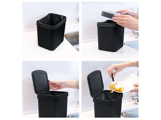 Lixeira para Pia de Cozinha OU Trium 2,5 Litros Preto - 2