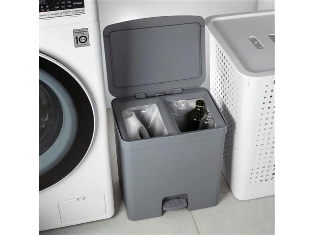 Lixeira de Pedal OU Trium 20 Litros com Duplo Compartimento Preto - 3