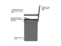 Lixeira de Pedal OU Trium 20 Litros com Duplo Compartimento Chumbo - 4