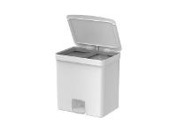 Lixeira de Pedal OU Trium 20 Litros com Duplo Compartimento Branco - 1