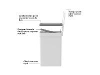 Lixeira de Pedal OU Trium 20 Litros com Duplo Compartimento Branco - 3