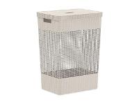 Cesto de Roupas OU Grid com Tampa 49 Litros Bege - 1