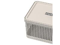 Cesto Organizador OU Grid com Tampa 8 Litros Bege - 3