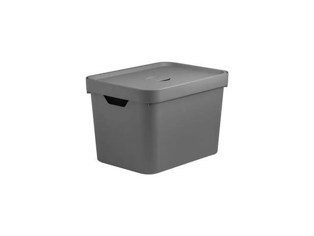 Caixa Organizadora OU Cube 18 Litros com Tampa Chumbo - 1