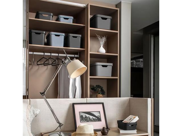 Caixa Organizadora OU Cube 18 Litros com Tampa Chumbo - 2