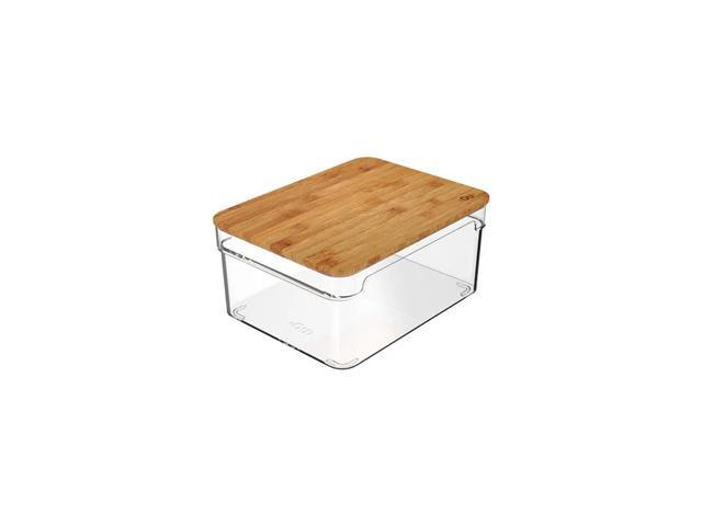 Organizador Clear OU com Tampa de Bambu 3 Litros - 1