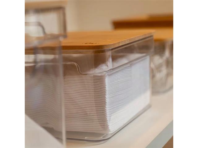 Organizador Clear OU com Tampa de Bambu 3 Litros - 4