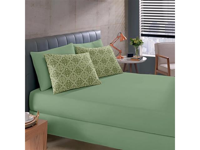 Jogo de Cama Solteiro Buettner Basic Malha Marvin Musgo 2 Peças - 3