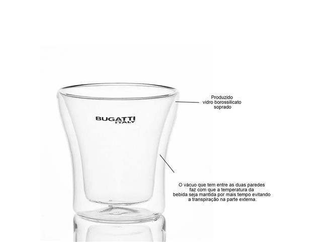 Conjunto 2 Copos de Shots de Parede Dupla Bugatti 100ml - 4
