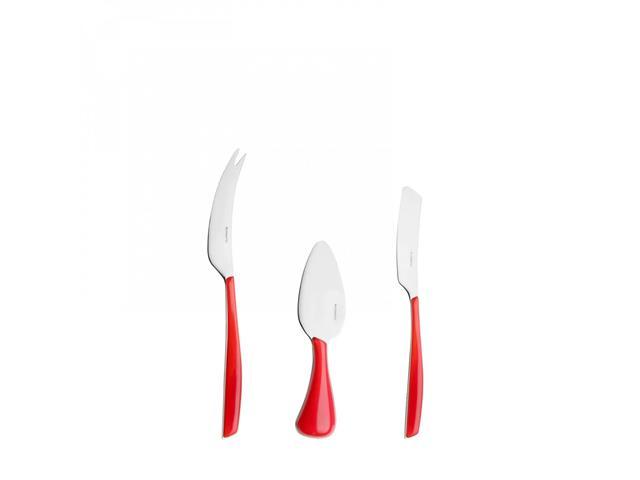 Kit para Queijos Espátula Faca Vermelha Bugatti 3 Peças - 1