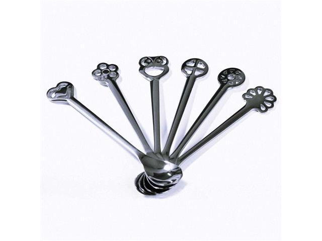 Conjunto 6 Colheres da Sorte Bugatti Café Moka Prata Kiss - 1