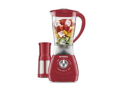 Liquidificador Mondial Power Red L77 com Filtro e 2 Velocidades 500W – Vermelho