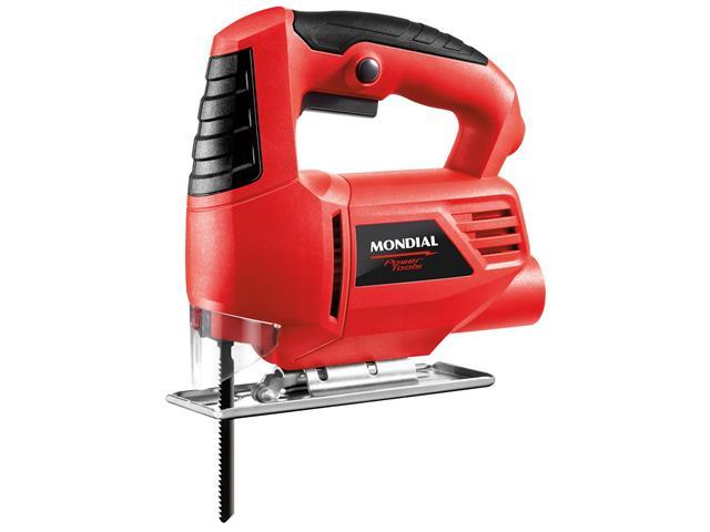 Serra Tico-Tico Mondial com Base de Corte e Base Móvel Ajustável 400W - Preta/Vermelha - 1