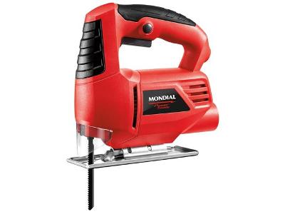 Serra Tico-Tico Mondial com Base de Corte e Base Móvel Ajustável 400W - Preta/Vermelha