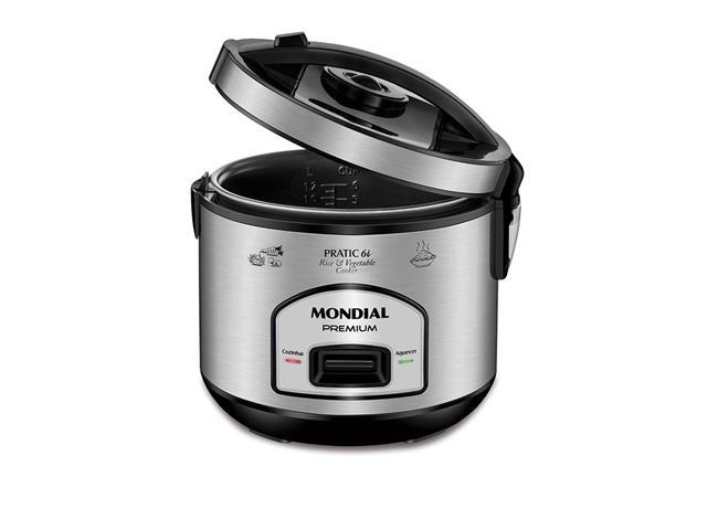 Panela Elétrica de Arroz Mondial PE-43 6 Xícaras - Preto/Inox - 3