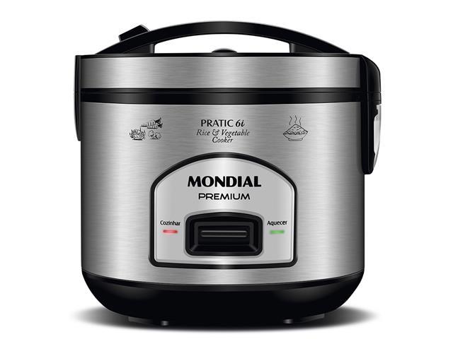 Panela Elétrica de Arroz Mondial PE-43 6 Xícaras - Preto/Inox - 4