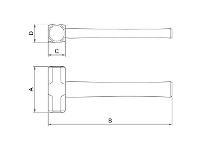 Marreta Oitavada com Cabo de Madeira Tramontina PRO 1.000 g - 3