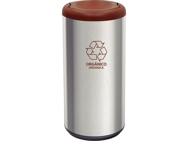 Lixeira Inox Tramontina Piemonte Acabamento Scotch 40 Litros Marrom - 1