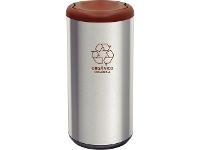 Lixeira Inox Tramontina Piemonte Acabamento Scotch 40 Litros Marrom - 1