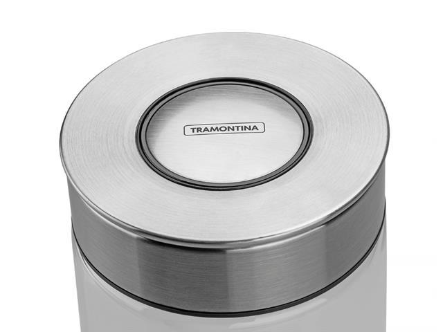 Pote de Vidro Tramontina Purezza com Tampa de Aço Inox 10 cm 700ML - 2