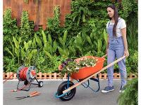 Carrinho de Mão Tramontina com Caçamba Funda Plástica Laranja 55 L - 4