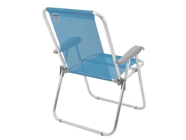 Cadeira de Praia Tramontina Creta Master em Alumínio com Assento Azul - 3