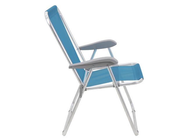 Cadeira de Praia Tramontina Creta Master em Alumínio com Assento Azul - 4